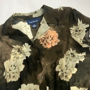 Sheer, runs small, fits size 14 in my opinion